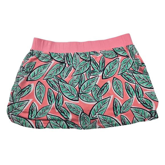 Crown & Ivy  XL pull on terry cloth skort pink green floral active mini modest - Picture 2 of 9